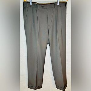 LAUREN by Ralph Lauren Brown Pleated Dress Pants 36x32